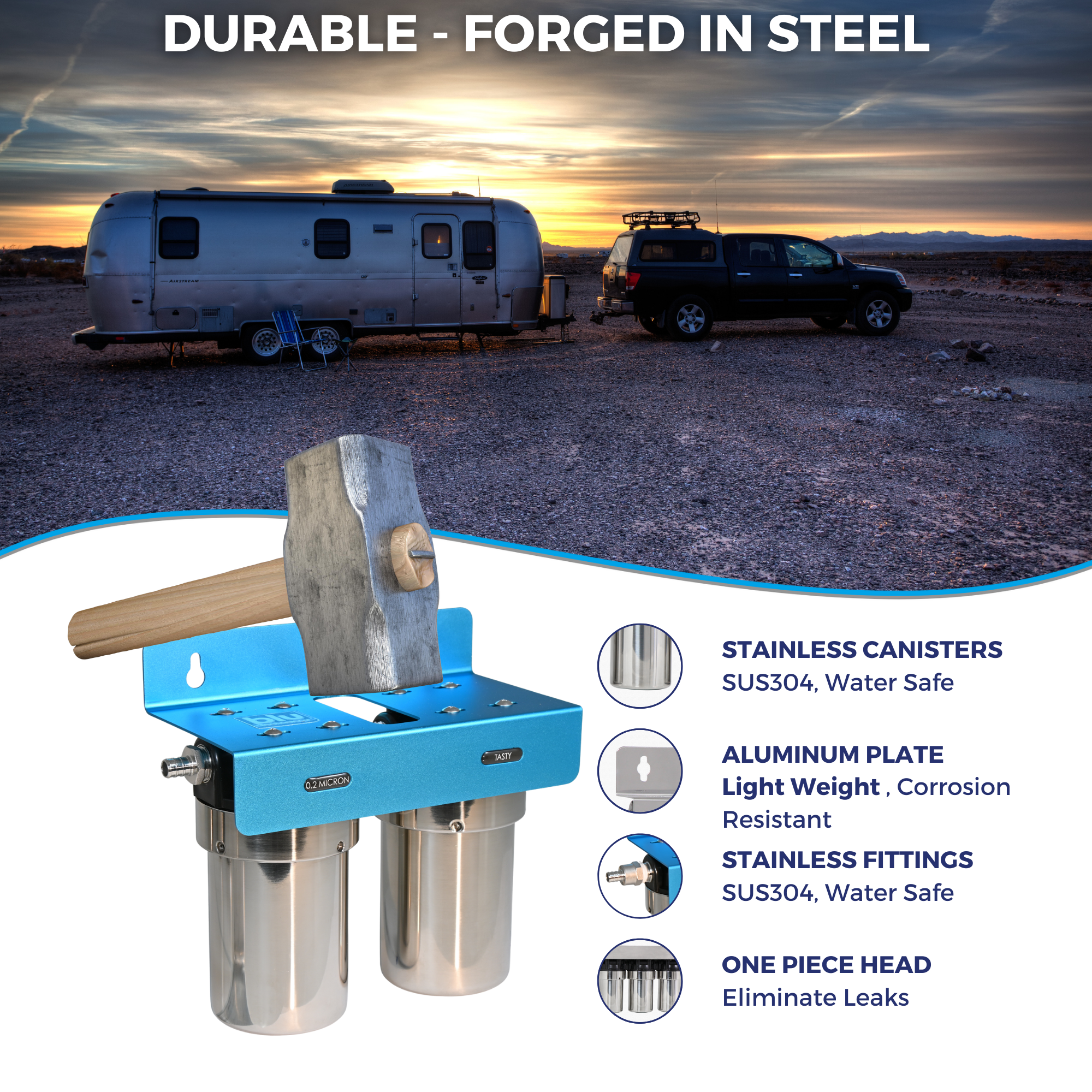 DUO | Fixed Mounted 2-Stage 5-Inch Water Filtration System