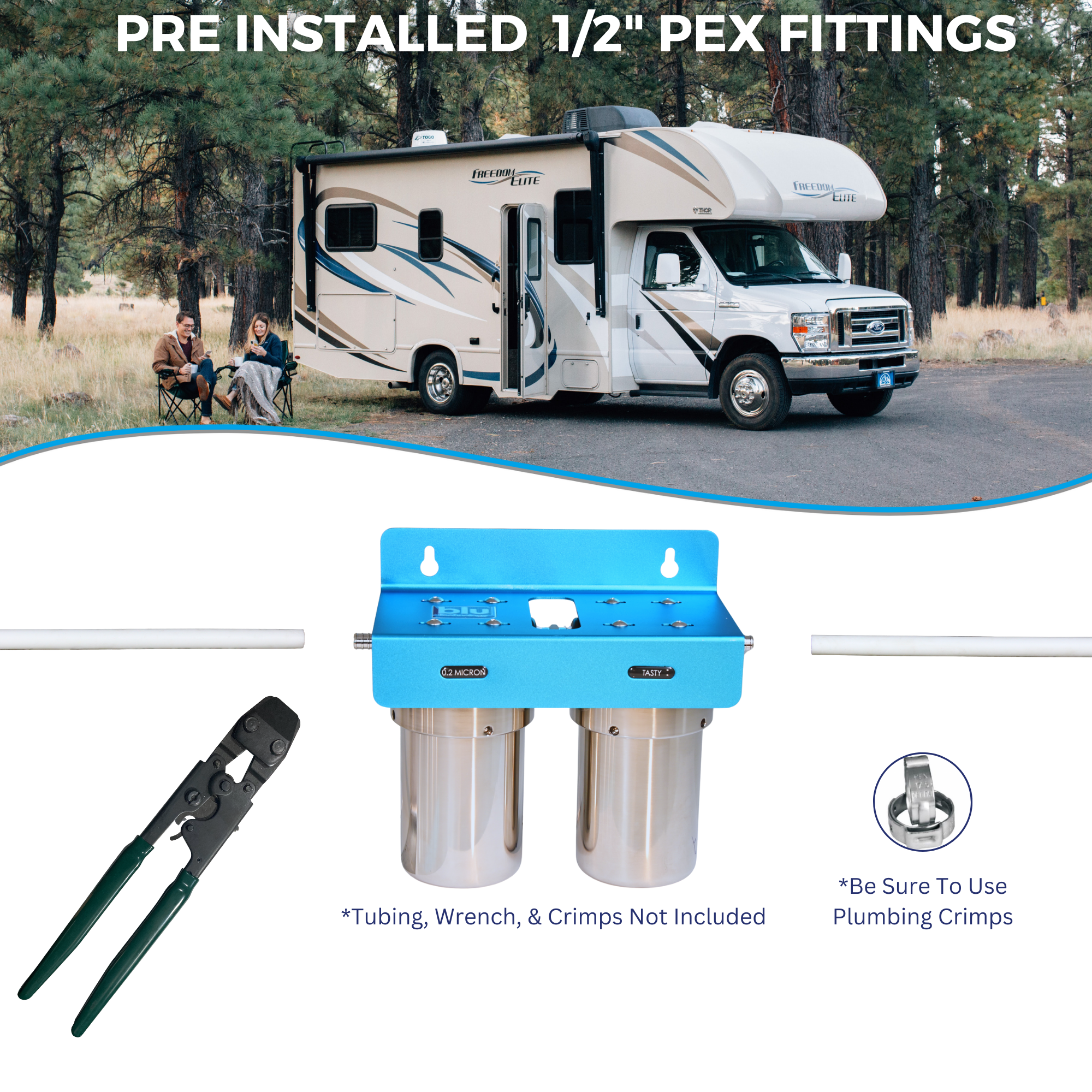 DUO | Fixed Mounted 2-Stage 5-Inch Water Filtration System