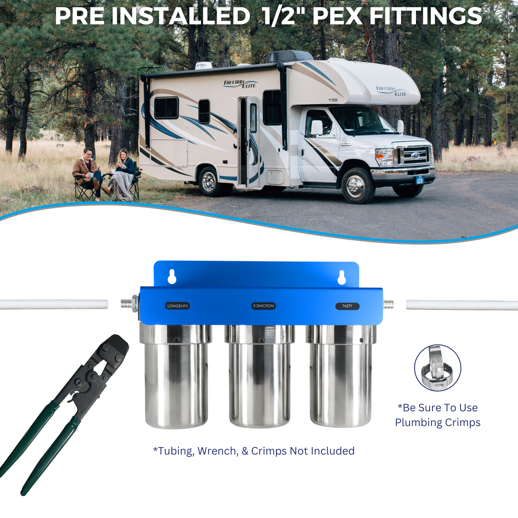 TRIO | Fixed Mounted 3-Stage 5-Inch Water Filtration System