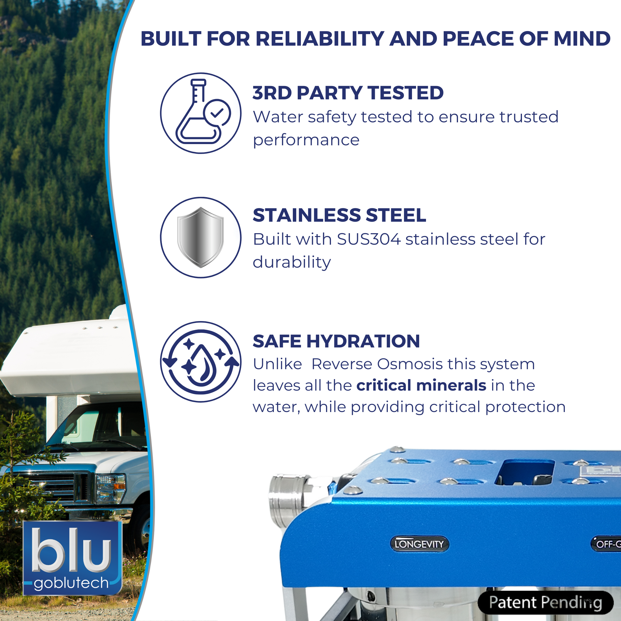 AR3 LED UVC 4-Stage RV Water Filter & Purification System