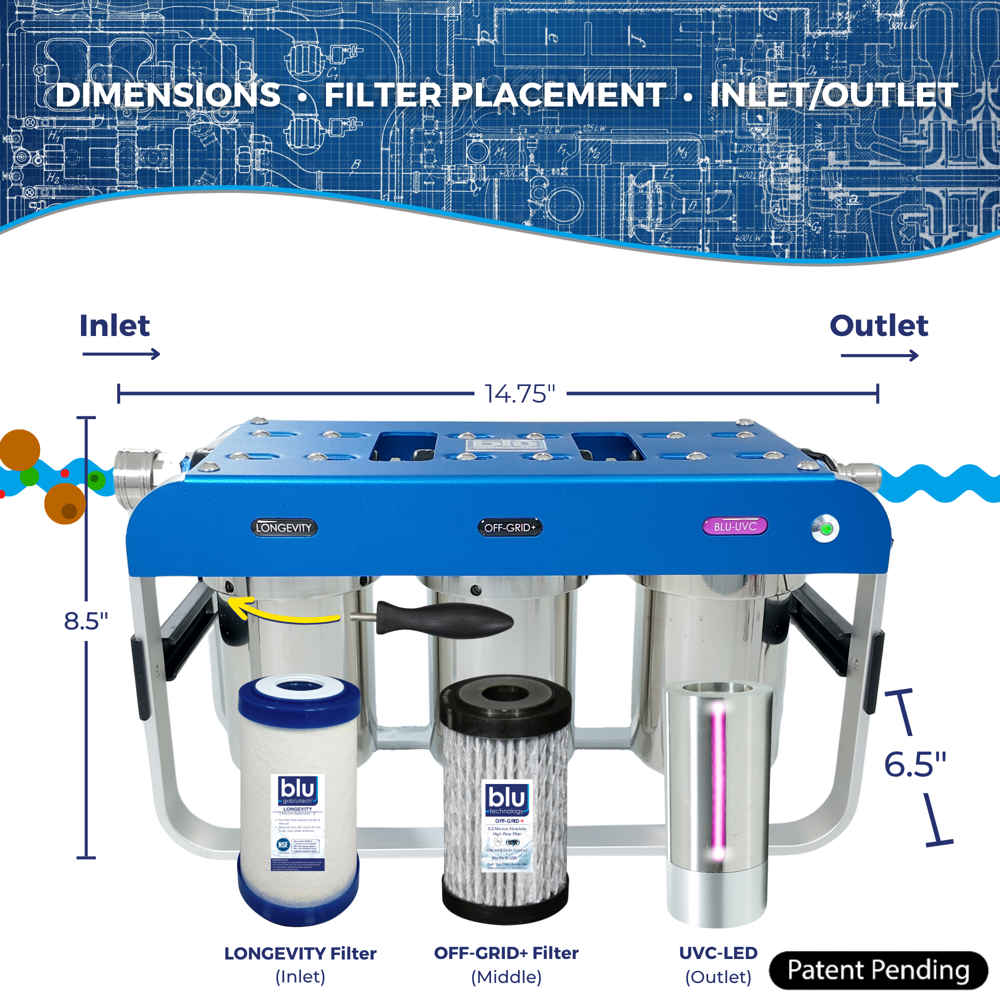 AR3 LED UVC 4-Stage RV Water Filter & Purification System