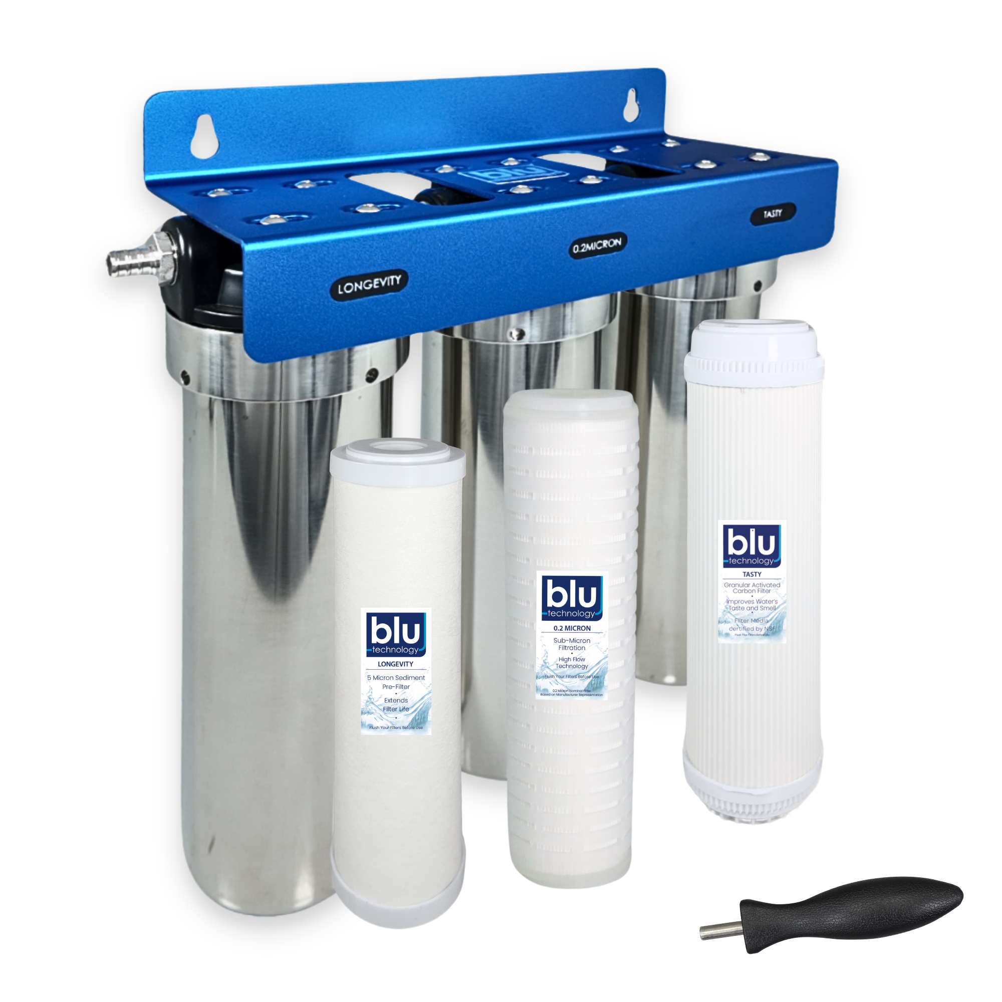TRIO | Fixed Mounted 3-Stage 10-Inch Water Filtration System