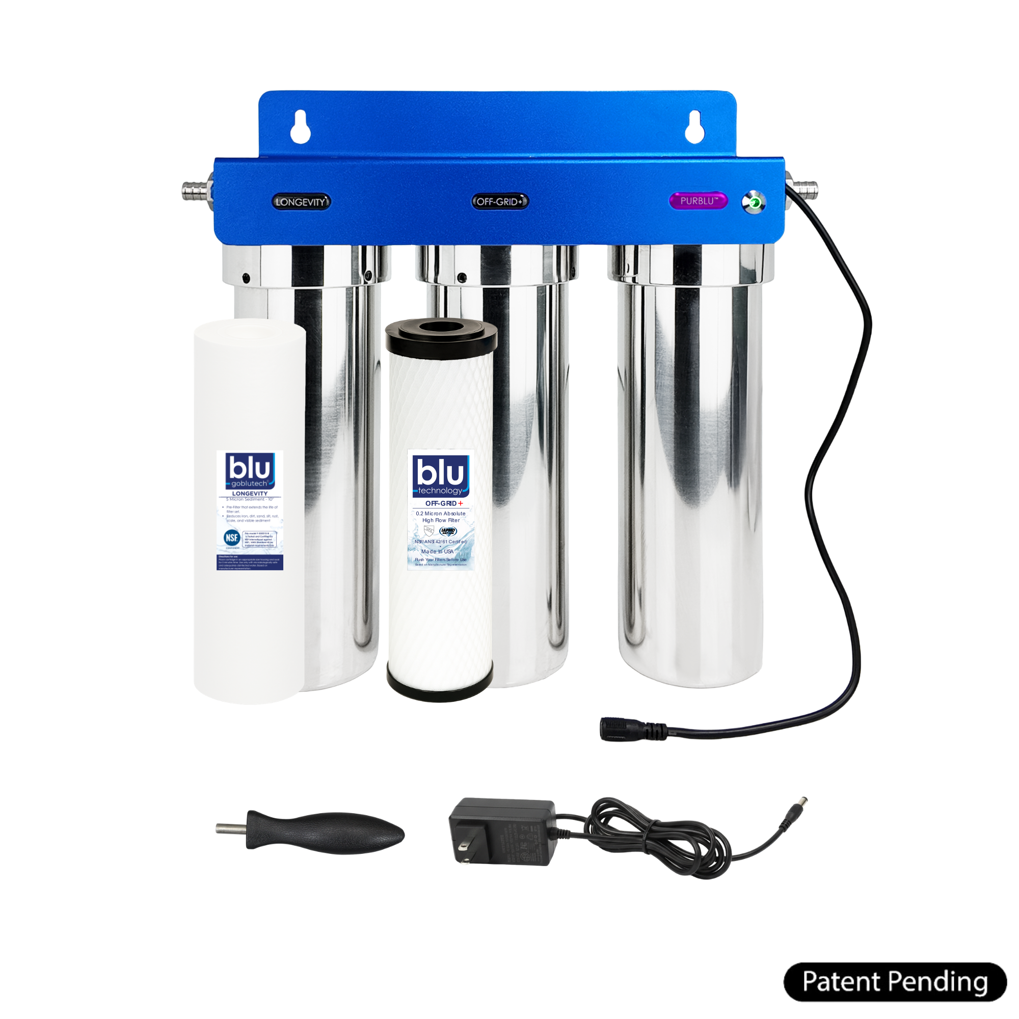 PURBLU™ TRIO XLt LED UVC 4-Stage RV Water Filtration & Purification System