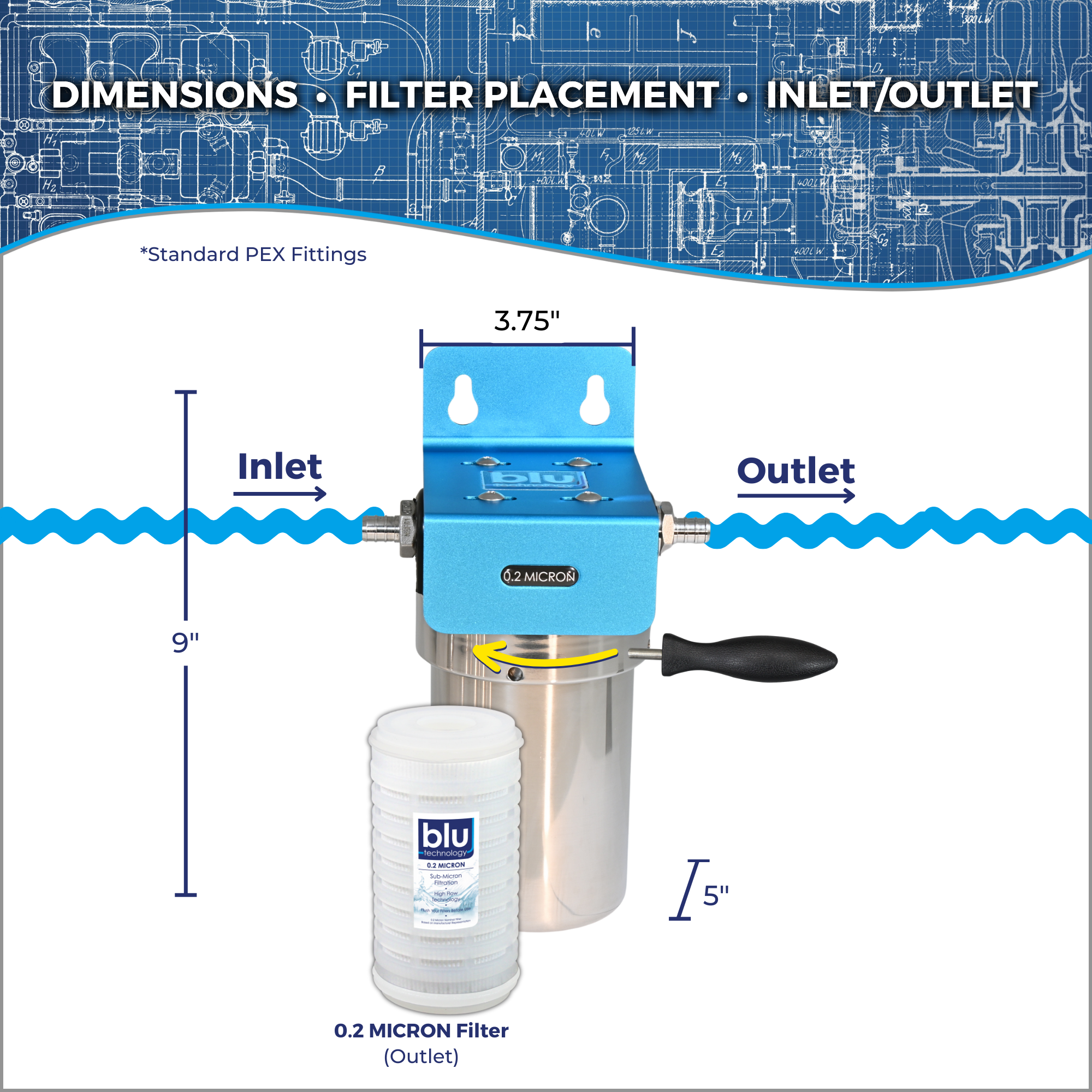 SOLO | Fixed Mounted 1-Stage 5-Inch Water Filtration System