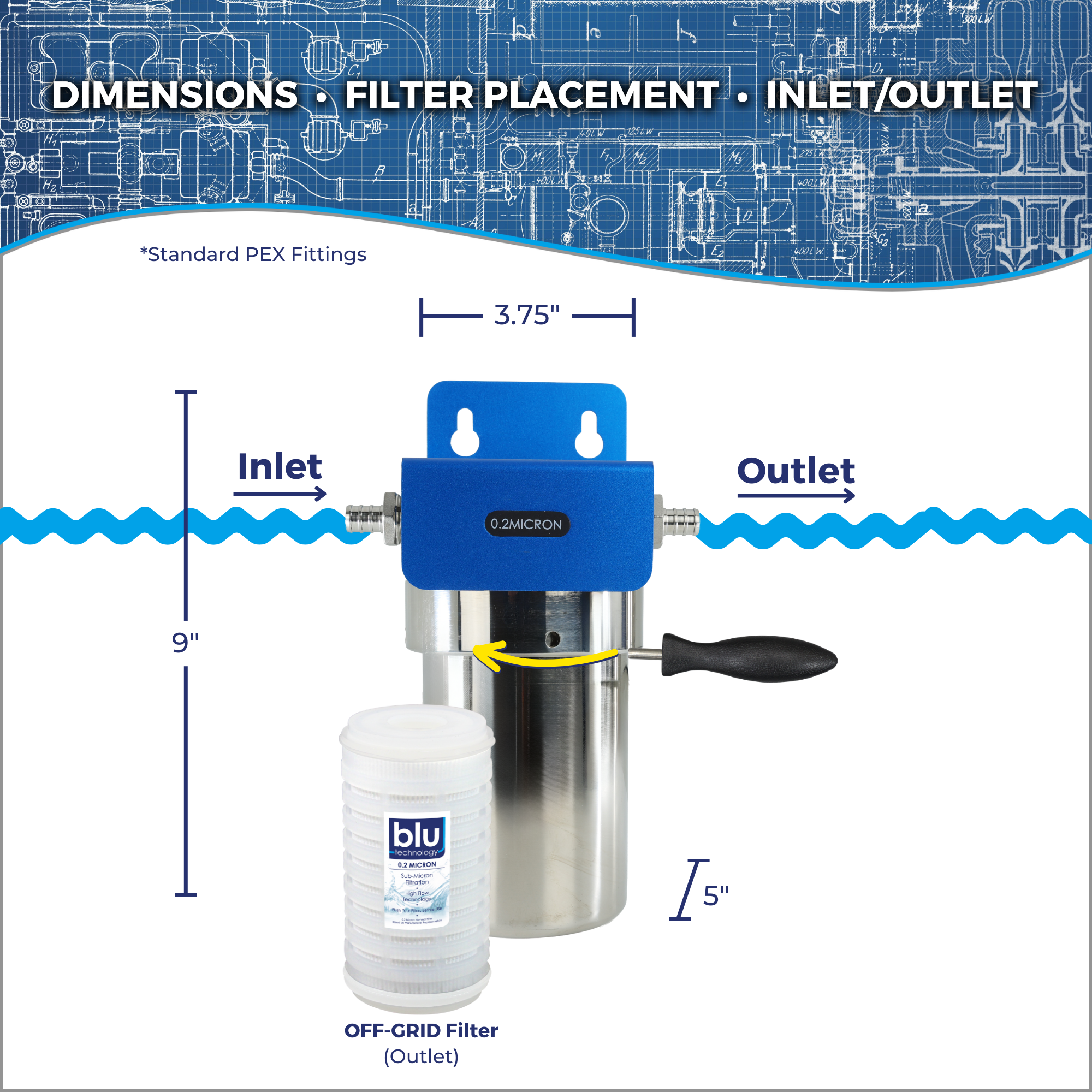 SOLO | Fixed Mounted 1-Stage 5-Inch Water Filtration System