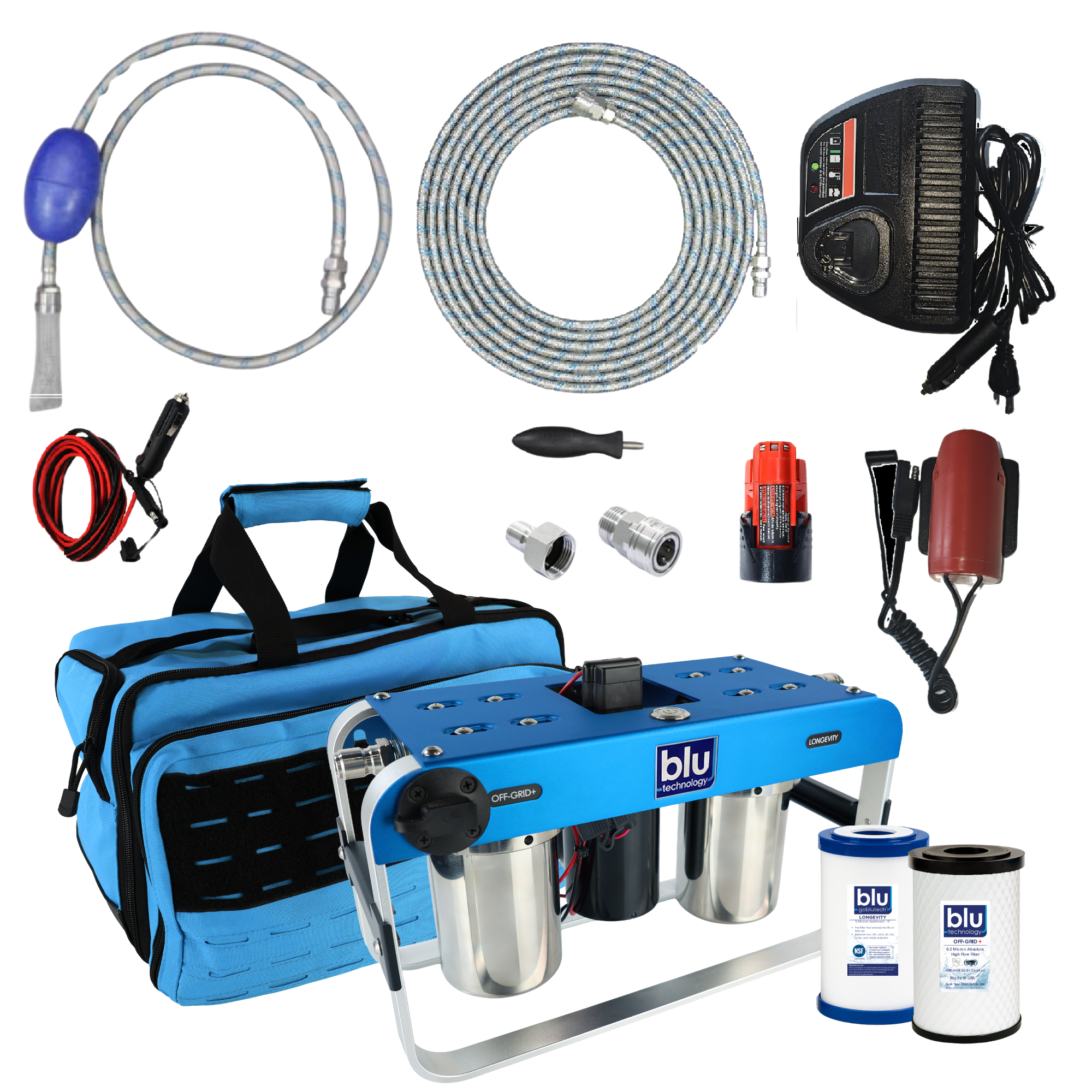 GoBluTech ARX+ | Off-Grid 4-Stage Battery Powered Water Filtration 