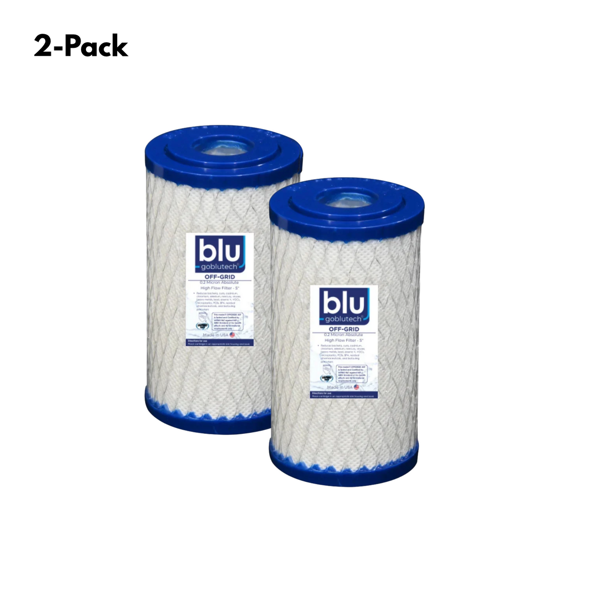 "OFF-GRID" UPGRADE Water Filter Recharge (2-Pack) | 5-inch