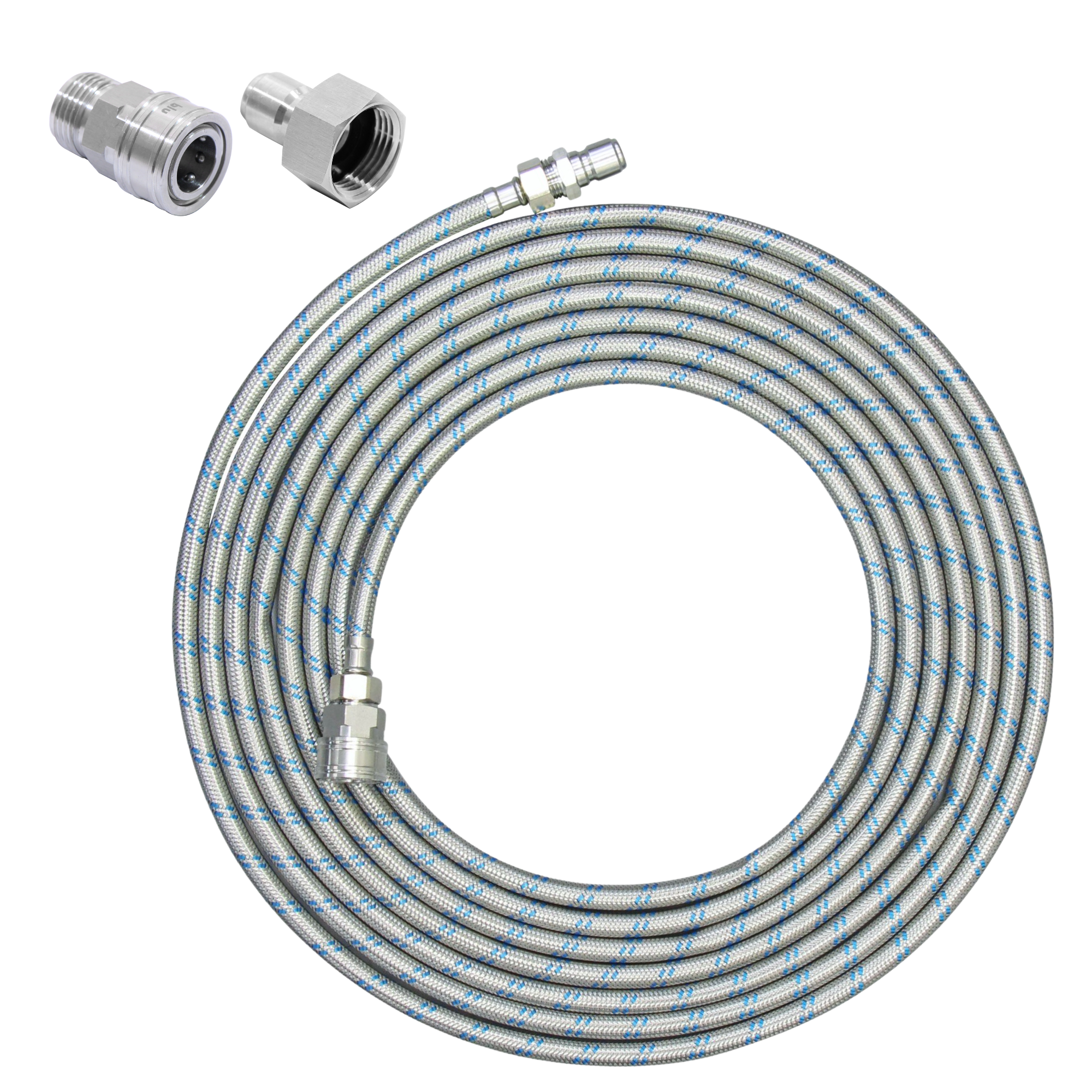 50ft Universal Stainless Steel Hose with Quick Connects