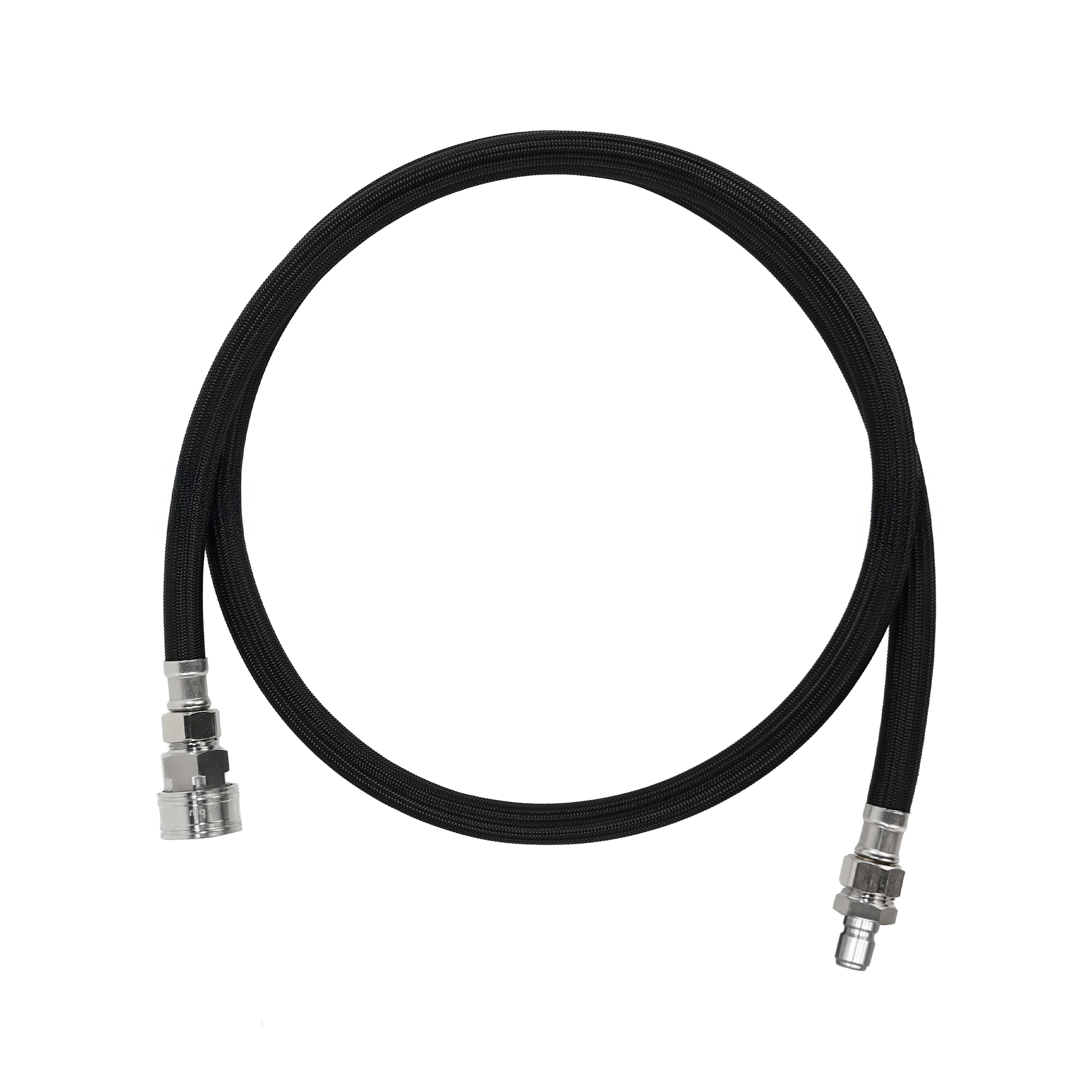 5ft Black Braided Nylon Hose
