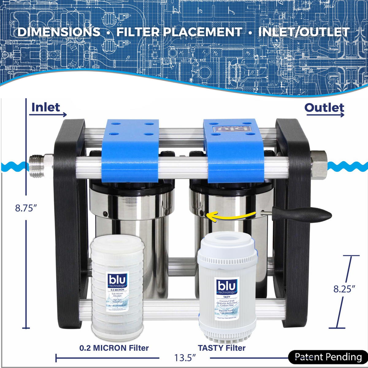 Blu Tech R2 Elite Series 0.2 Micron 2Stage RV Water Filter System