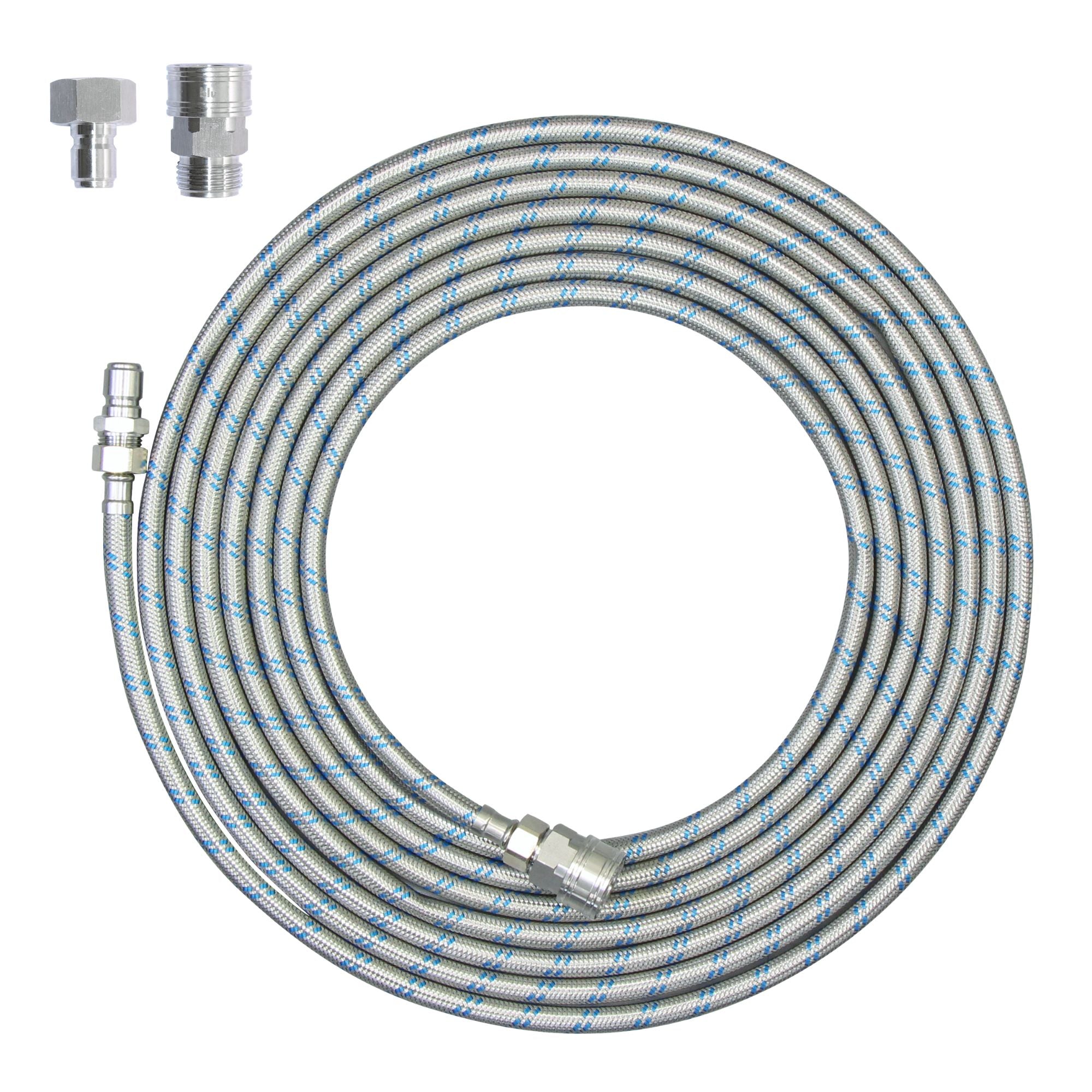 25ft Universal Stainless Steel Hose with Quick Connects
