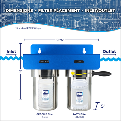 DUO | Fixed Mounted 2-Stage 5-Inch Water Filtration System