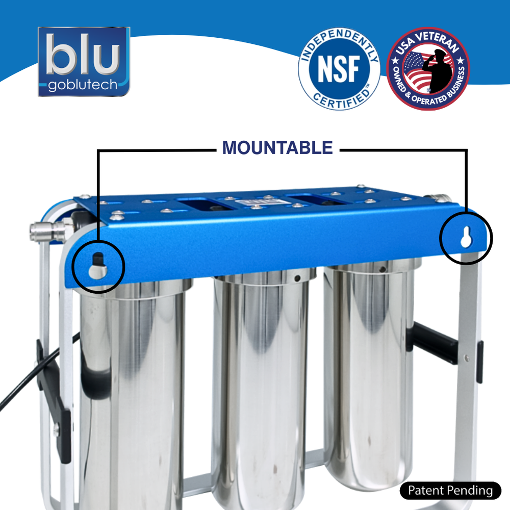 GoBluTech AR3 XLt UVC 10-Inch 4-Stage RV Water Filter & Purification ...