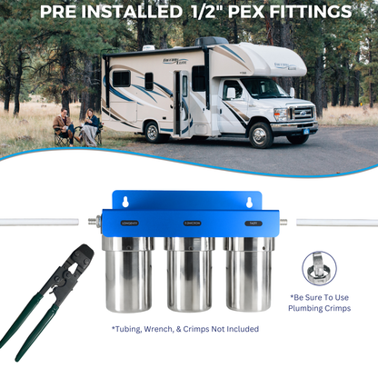 TRIO | Fixed Mounted 3-Stage 5-Inch Water Filtration System