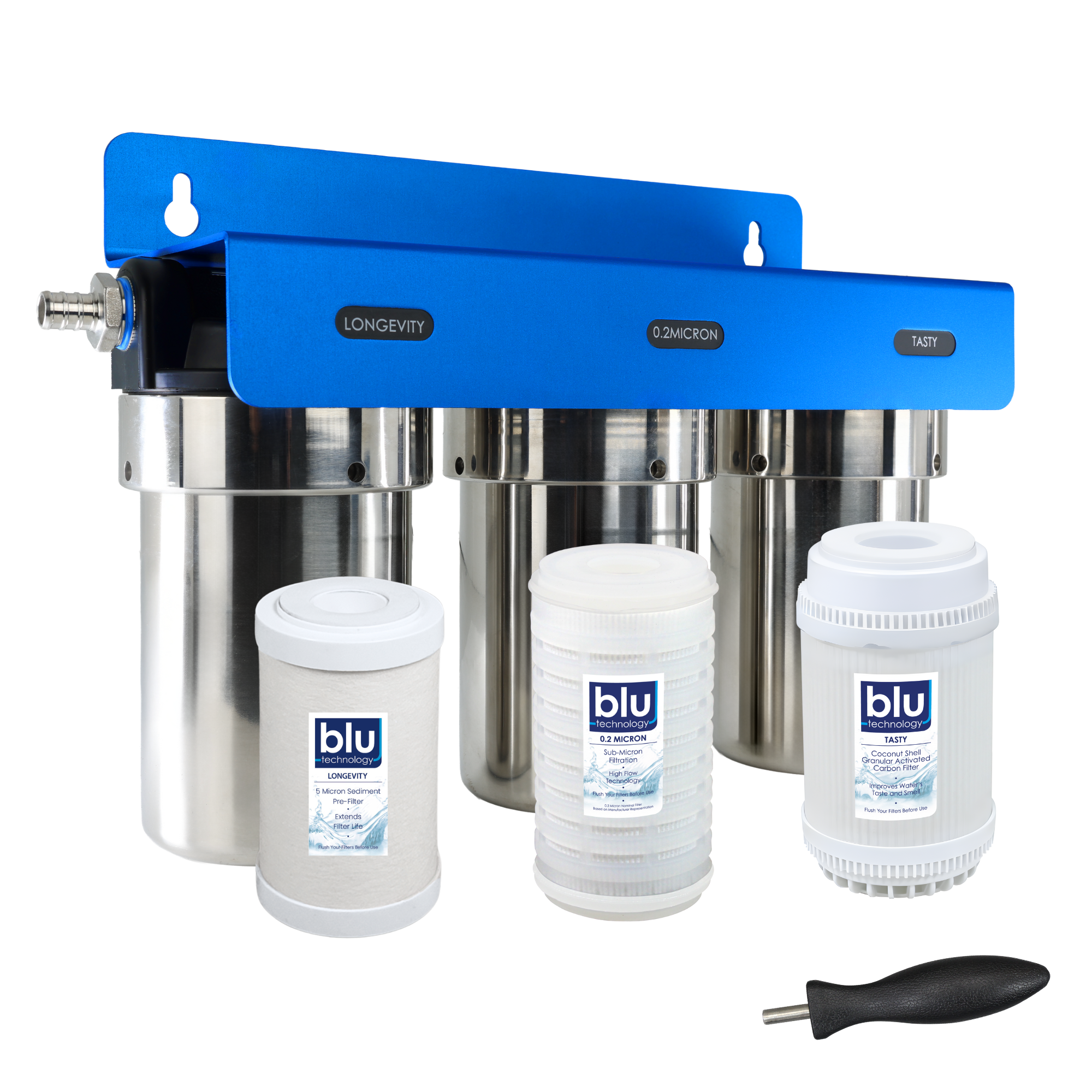 TRIO | Fixed Mounted 3-Stage 5-Inch Water Filtration System