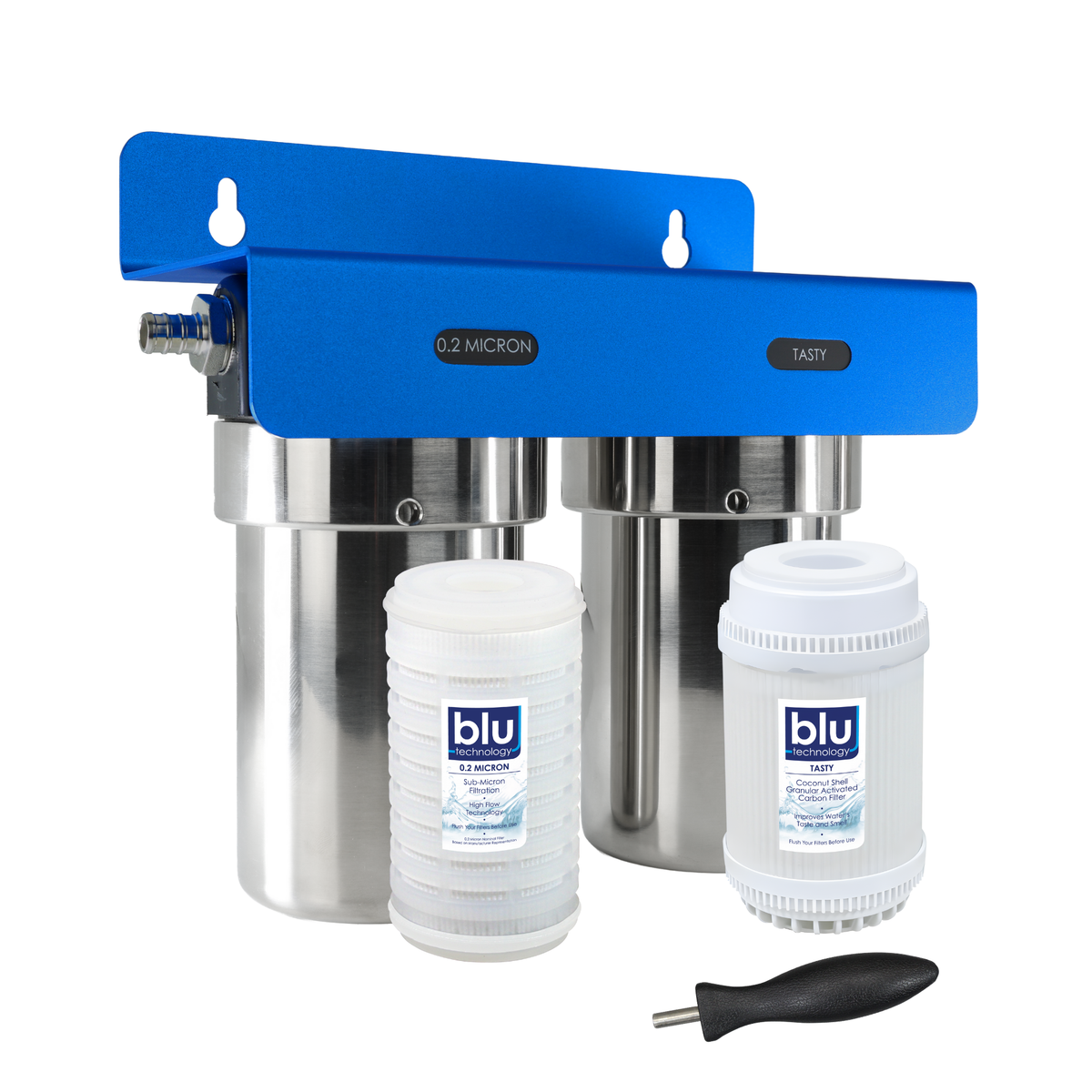 GoBluTech DUO | Fixed Mounted 2-Stage 5-Inch Water Filtration 