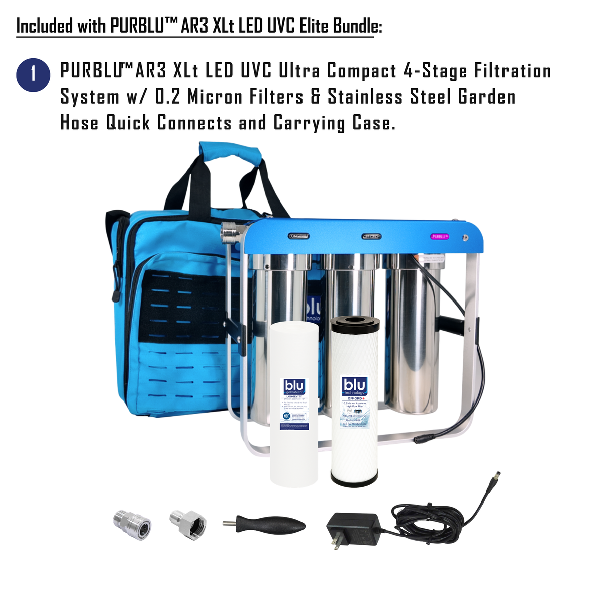 GoBluTech AR3 XLt UVC ELITE Bundle | RV Filtration & Purification Kit ...