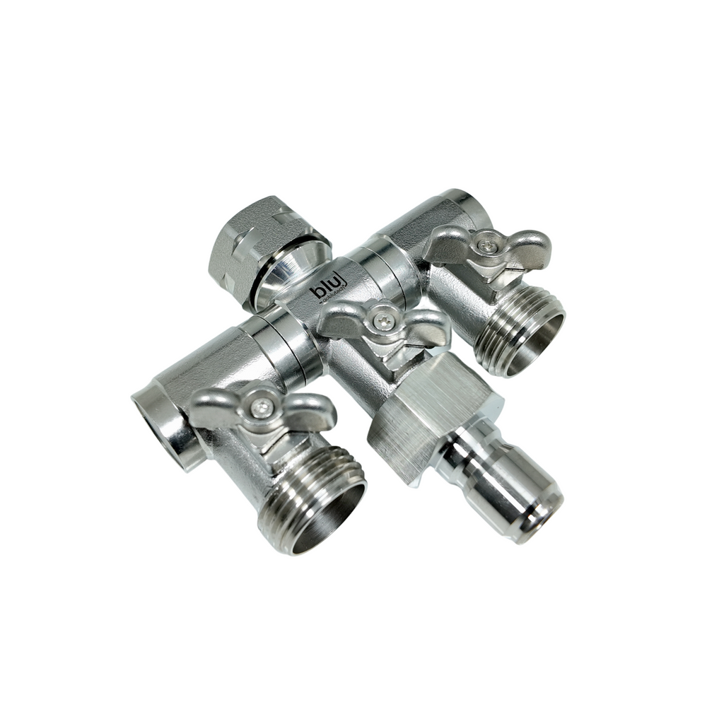 GoBluTech Stainless Steel 3 Way Splitter with Quick Connects – Blu ...