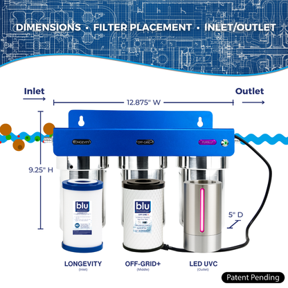 PURBLU® TRIO LED UVC 4-Stage RV Water Filter & Purification System