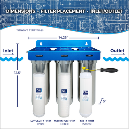 TRIO | Fixed Mounted 3-Stage 10-Inch Water Filtration System
