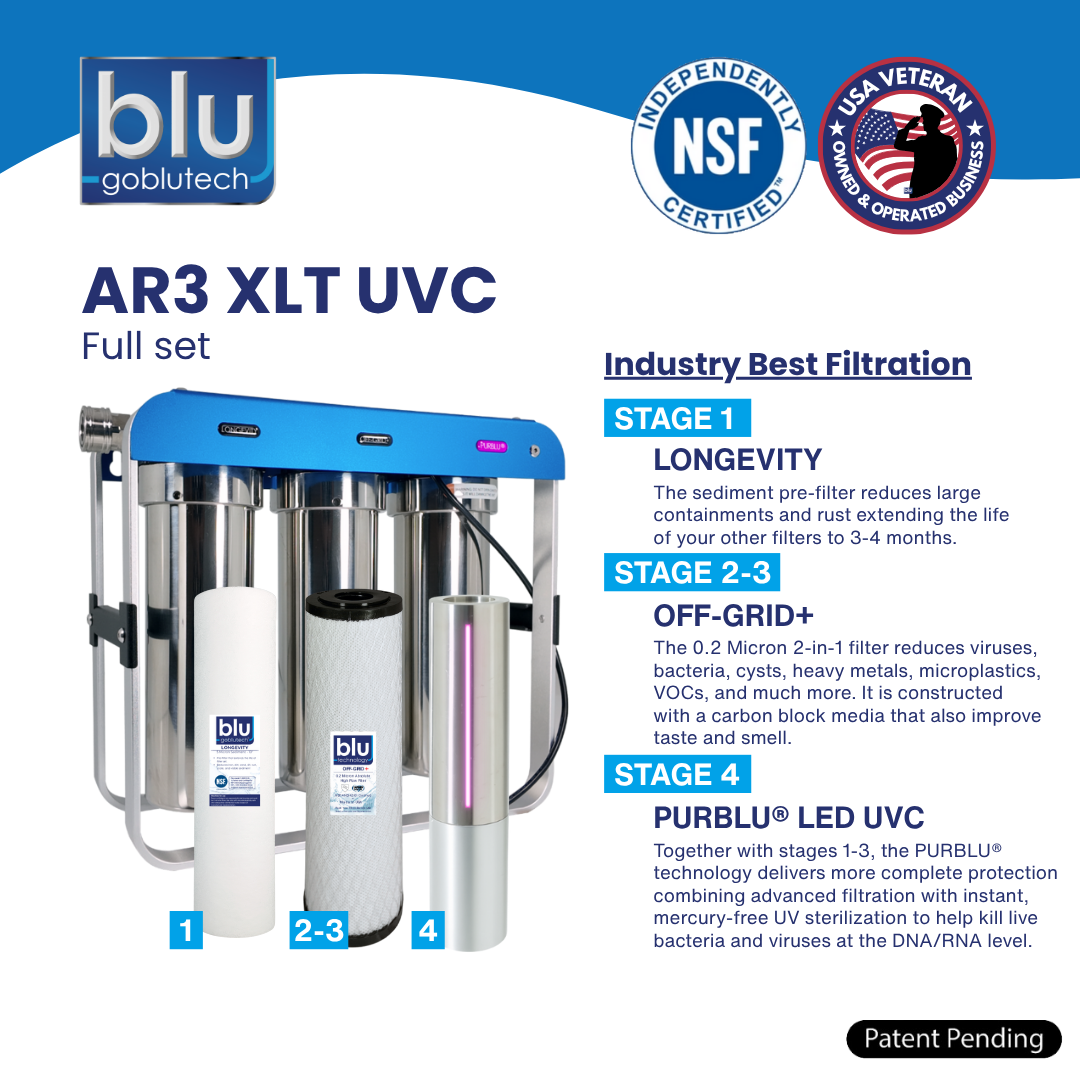 PURBLU® AR3 XLt LED UVC 4-Stage RV Water Filter & Purification System