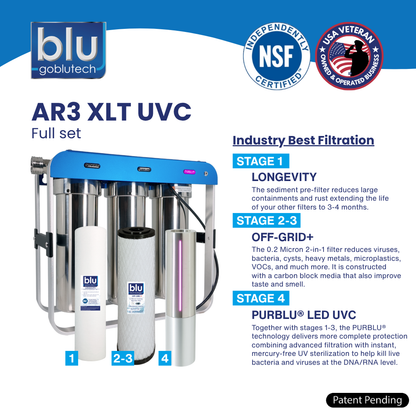 PURBLU® AR3 XLt LED UVC 4-Stage RV Water Filter & Purification System
