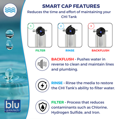 CHI Tank with SMART CAP | Chlorine, Hydrogen Sulfide, and Iron Filter