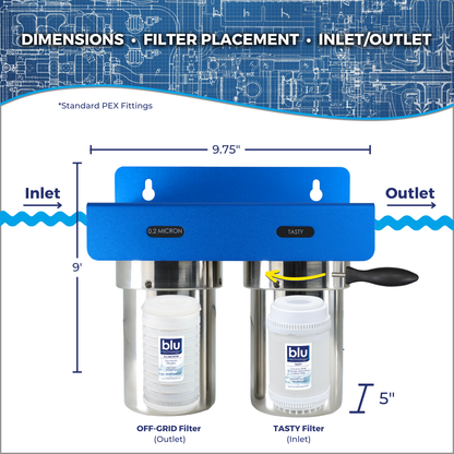 DUO | Fixed Mounted 2-Stage 5-Inch Water Filtration System