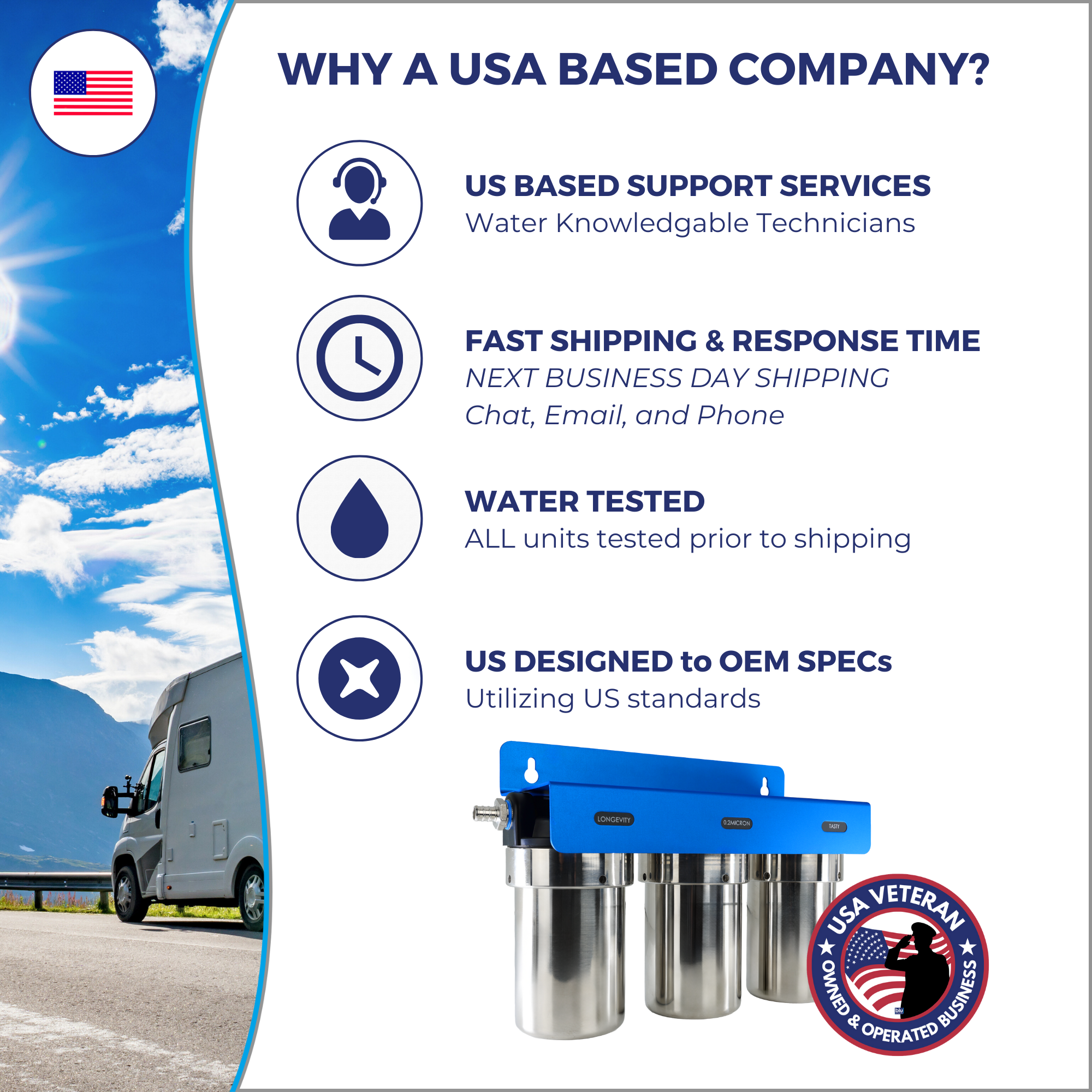 TRIO | Fixed Mounted 3-Stage 5-Inch Water Filtration System