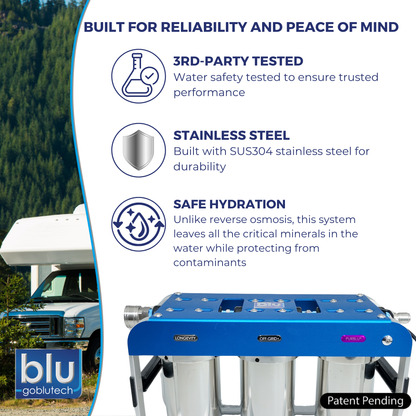 PURBLU® AR3 LED UVC 4-Stage RV Water Filtration & Purification System