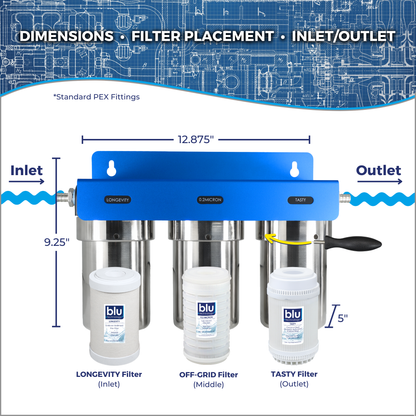 TRIO | Fixed Mounted 3-Stage 5-Inch Water Filtration System
