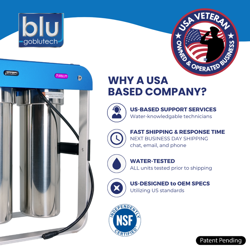 GoBluTech AR3 XLt UVC 10-Inch 4-Stage RV Water Filter & Purification ...