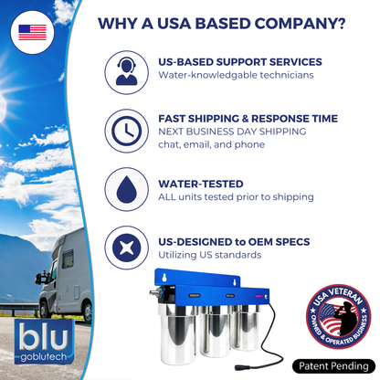 PURBLU® TRIO LED UVC 4-Stage RV Water Filter & Purification System