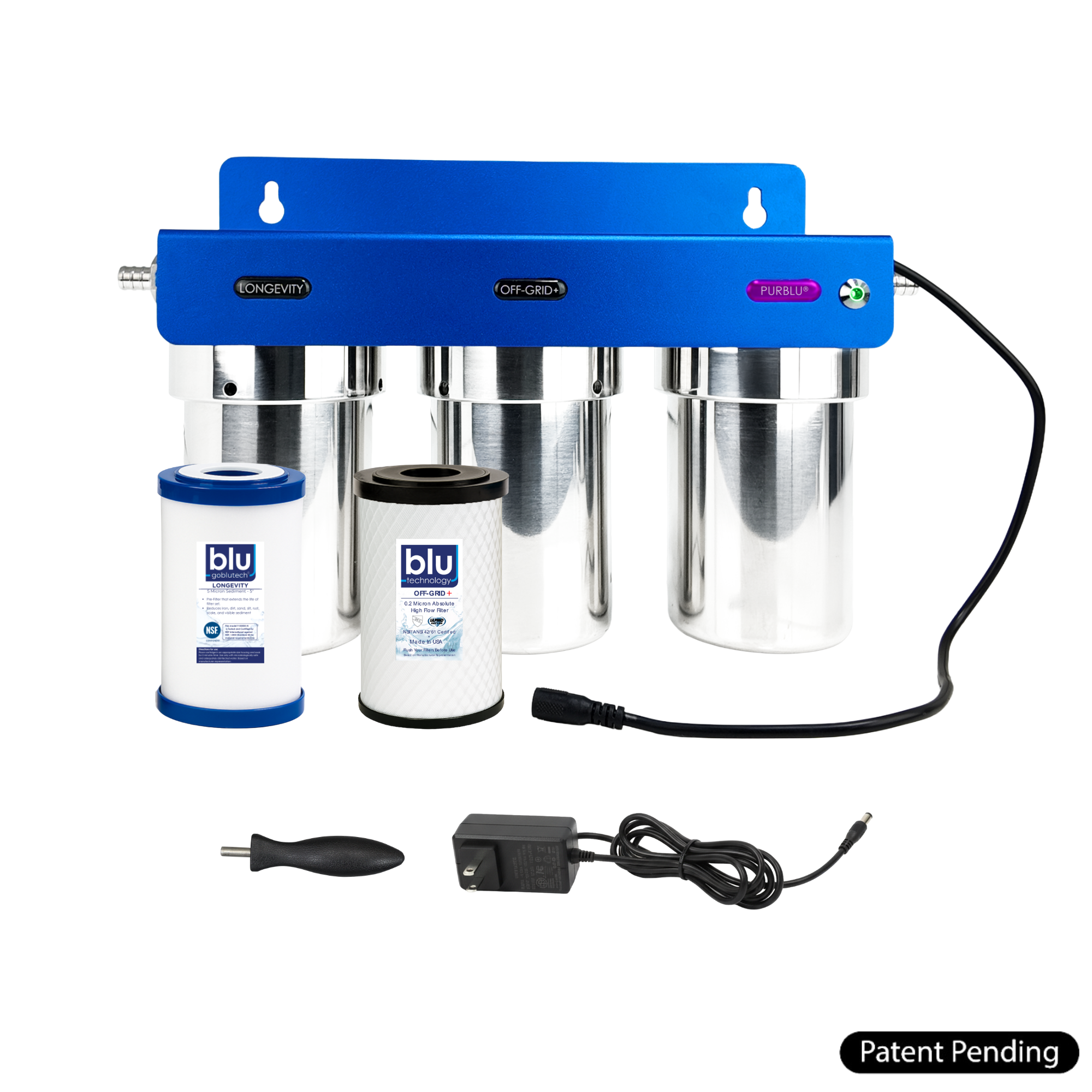 PURBLU® TRIO LED UVC 4-Stage RV Water Filter & Purification System